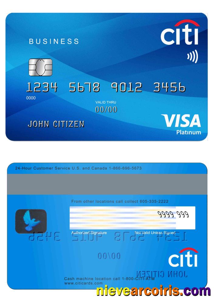 USA Citibank visa platinum card